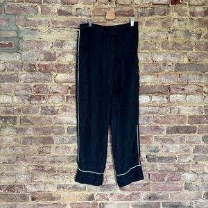 rag & bone Black Silk Drawstring Pants